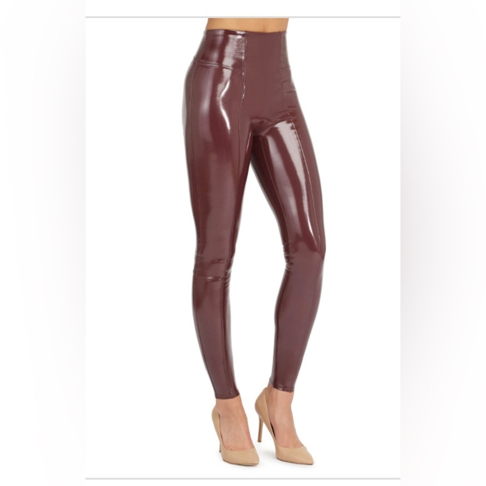 SPANX® Faux Patent Leather Ruby Leggings Size Small Petite new with tags - Picture 1 of 3